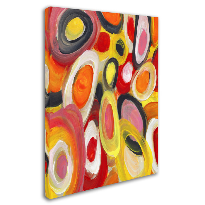 Trademark Art 'Colorful Abstract Circles 4' Print on Wrapped Canvas